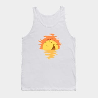 Sunset and Boat Tank Top